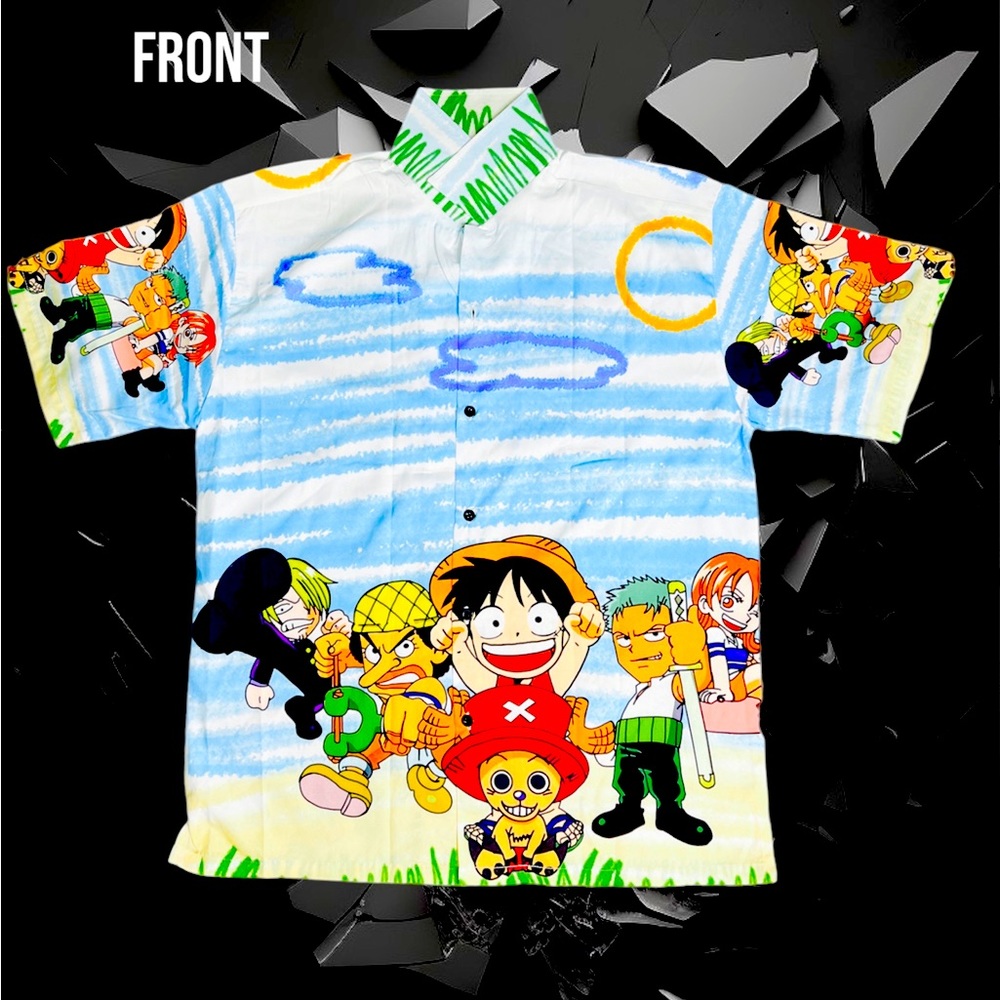 All Over Print one Piece Anime Button Up Shirt